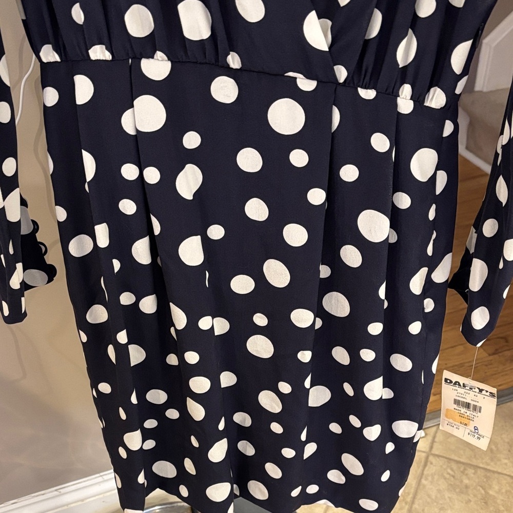 Vintage Les Copains 100% Silk Polka Dot Dress Made in Italy IT 42 - Picture 5 of 9